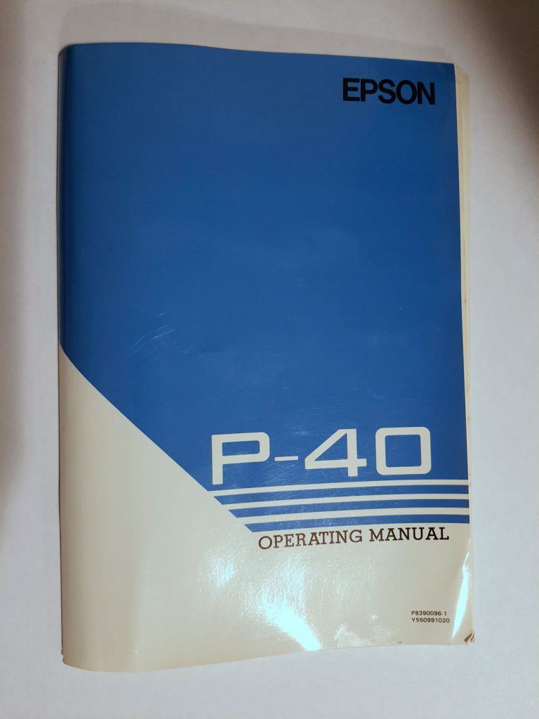 Epson p-40 Operating Manual